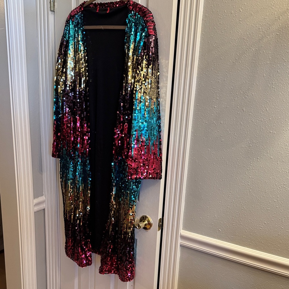 Multicolor Sequin Duster Jacket